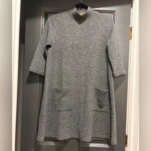 Women’s Everly 3/4 sleeve Gray Sweater Dress Soft Cozy